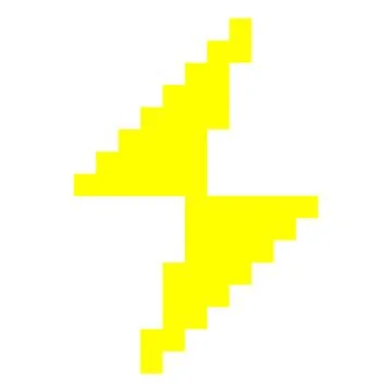 Pixel lightning bolt retro icon. Thunder symbol. Lightning strike vector Stock Illustration