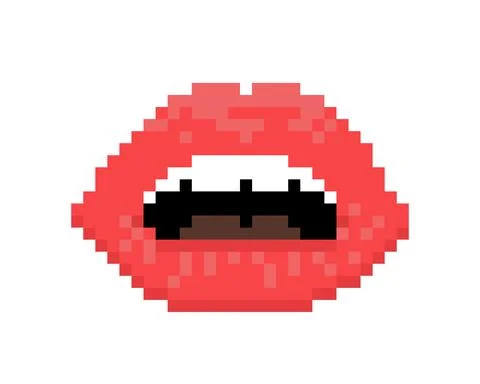 Pixel lip image for 8 bit game assets イラスト素材