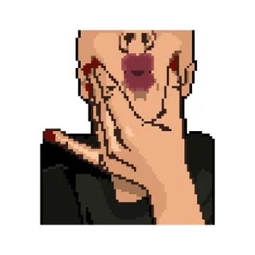 Pixel lips Stock Illustration