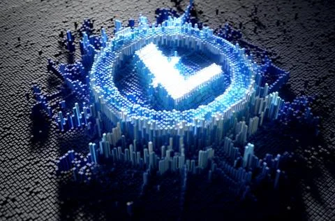 Pixel Litecoin Concept Illustrazione stock