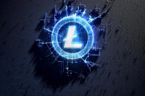 Pixel Litecoin Concept Stock Illustration