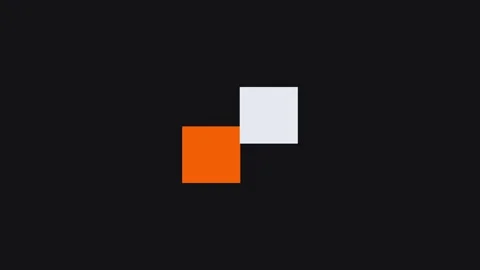Pixel loading animation with orange and white alternating squares on dark g.. Stock Footage 340919499