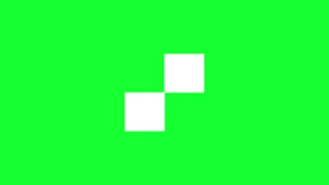 Pixel loading animation with two white squares blinking sequentially on gre.. Stock Footage 340919485