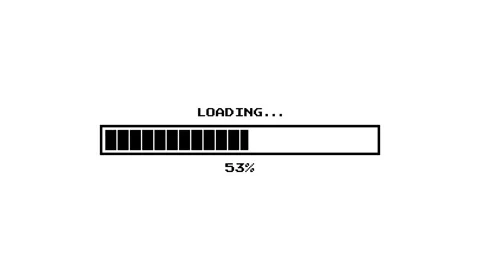 Pixel Loading Bar Animation Full 100 Percent on White Background Stock Footage 313460129