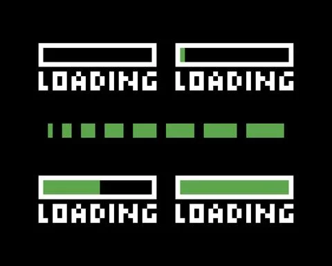 Pixel loading image for 8 bit game assets Illustrazione stock