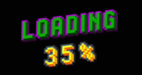 Pixel Loading Screen with numbers Stock Footage 186096877