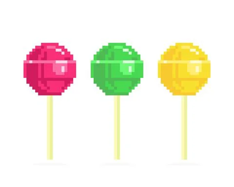 Pixel lollipop image. Vector illustration for cross stitch and crochet patter Stock Illustration