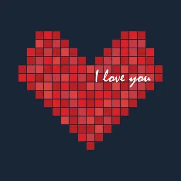 Pixel love vector. Heart icon. Logo design Stock Illustration
