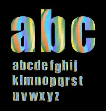 Pixel lowercase grunge alphabet in soft pastel colors Stock Illustration