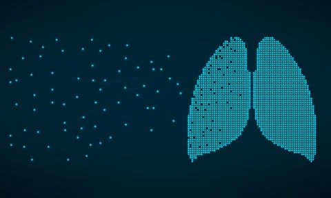 Pixel lung, isolated dotted graphic element, vector illustration Stock Illustration
