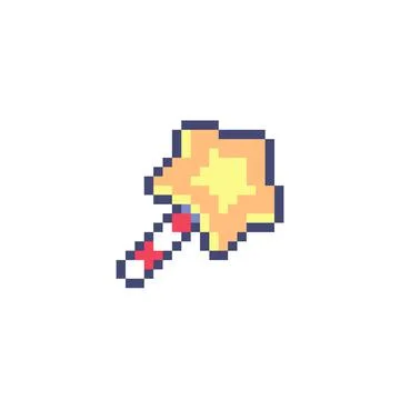 Pixel magic wand image. cross stitch and crochet patterns Illustrazione stock