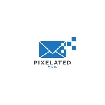 Pixel mail graphic design template Stock Illustration