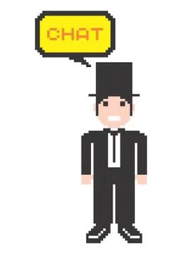 Pixel man art Ilustração Stock