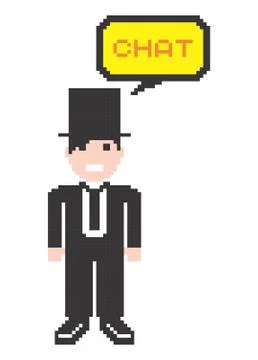 Pixel man art Illustrazione stock