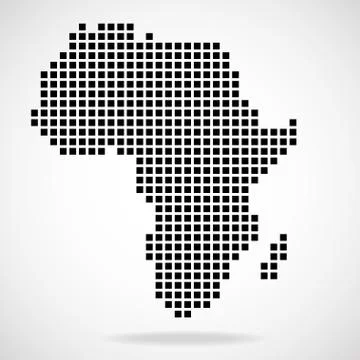 Pixel map of Africa Stock Illustration