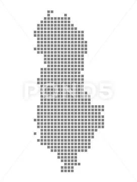 Pixel map of Albania. Vector dotted map of Albania isolated on white ...