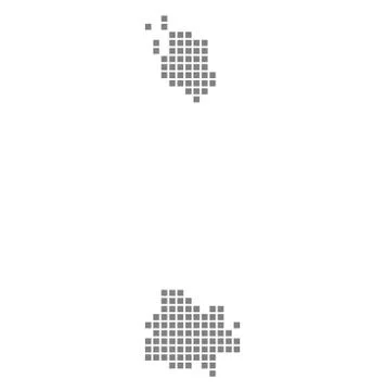 Pixel map of Antigua Barbuda. Vector dotted map of  isolated on white backgro 스톡 일러스트