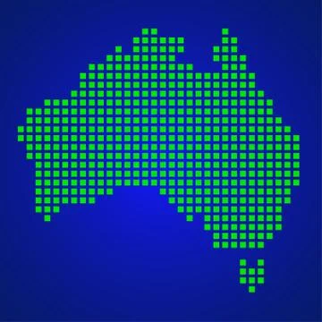 Pixel map of Australia Stock Illustration