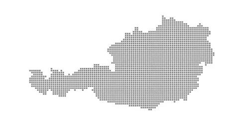 Pixel map of Austria. Vector dotted map of Austria isolated on white backgrou イラスト素材