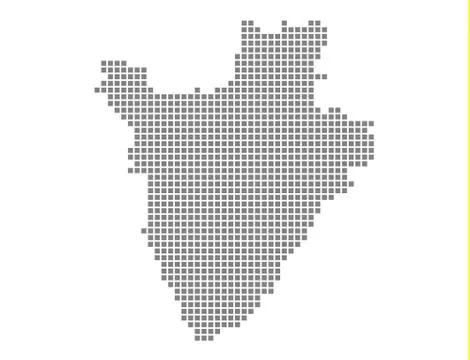 Pixel map of Burundi. Vector dotted map of Burundi isolated on white backgrou Illustrazione stock