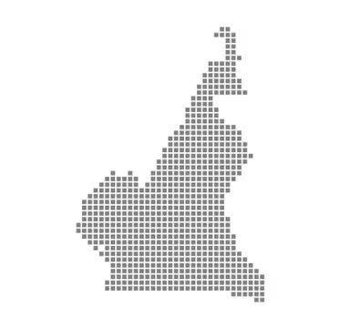 Pixel map of Cameroon. Vector dotted map of Cameroon isolated on white backgr 스톡 일러스트