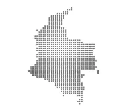 Pixel map of Colombia. Vector dotted map of Colombia isolated on white backgr 스톡 일러스트