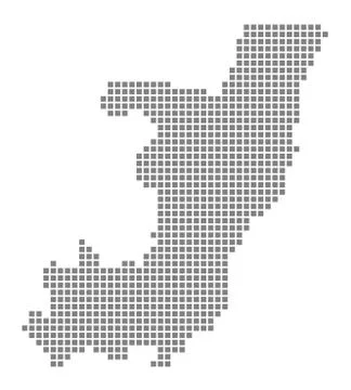 Pixel map of Congo. Vector dotted map of Congo isolated on white background.  Illustrazione stock