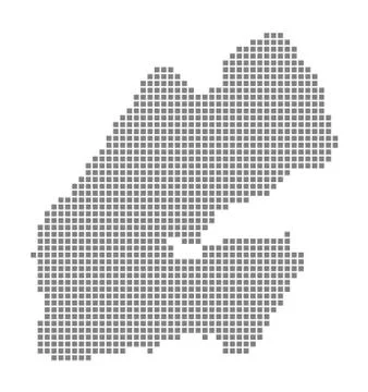 Pixel map of Djibouti. Vector dotted map of Djibouti isolated on white backgr 스톡 일러스트