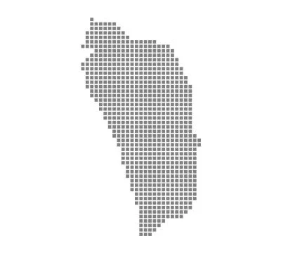 Pixel map of Dominica. Vector dotted map of Dominica isolated on white backgr 스톡 일러스트