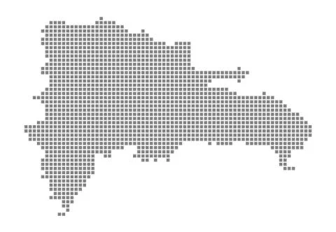 Pixel map of Dominican Republic. Vector dotted map of Dominican Republic isol 스톡 일러스트