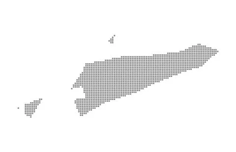 Pixel map of East Timor. Vector dotted map of East Timor isolated on white ba Stock Illustration