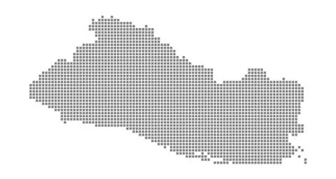 Pixel map of El Salvador. Vector dotted map of El Salvador isolated on white  イラスト素材