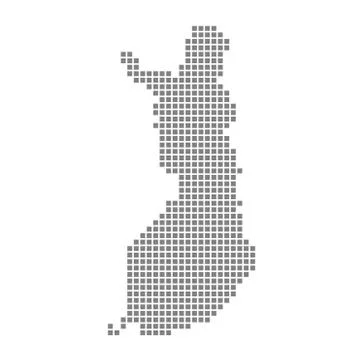 Pixel map of Finland. Vector dotted map of Finland isolated on white backgrou 스톡 일러스트