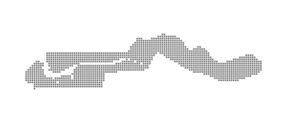 Pixel map of Gambia. Vector dotted map of Gambia isolated on white background イラスト素材