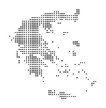 Pixel map of Greece. Vector dotted map of Greece isolated on white background Stock Illustration