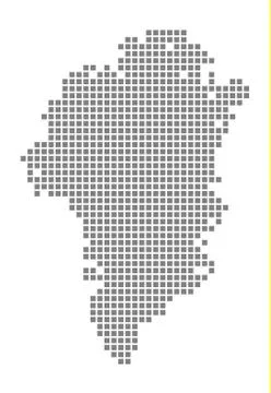 Pixel map of Greenland. Vector dotted map of Greenland isolated on white back Stock Illustration