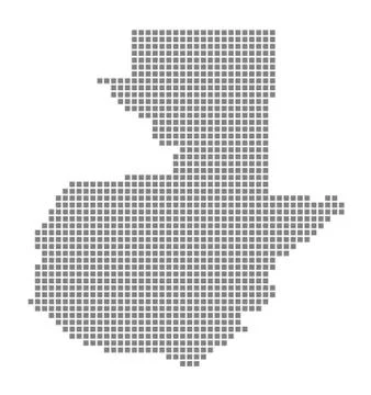 Pixel map of Guatemala. Vector dotted map of Guatemala isolated on white back イラスト素材