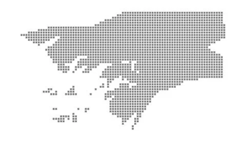 Pixel map of Guinea Bissau. Vector dotted map of Guinea Bissau isolated on wh 스톡 일러스트