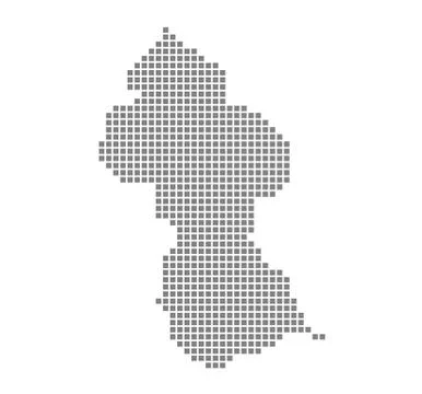 Pixel map of Guyana. Vector dotted map of Guyana isolated on white background Illustrazione stock
