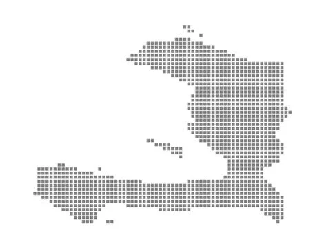 Pixel map of Haiti. Vector dotted map of Haiti isolated on white background.  Illustrazione stock