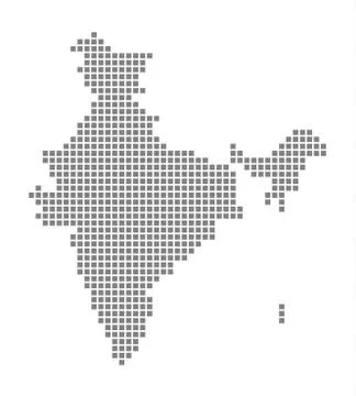 Pixel map of Iceland. Vector dotted map of Iceland isolated on white backgrou Illustrazione stock