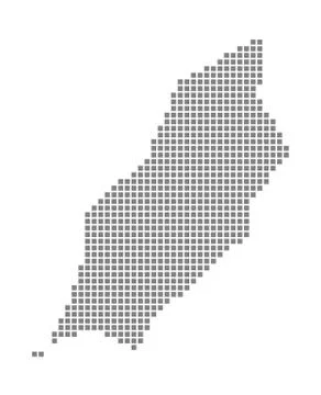 Pixel map of Isle Of Man. Vector dotted map of Isle Of Man isolated on white  Stock Illustration
