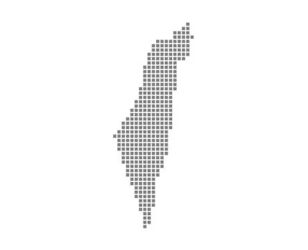 Pixel map of Israel. Vector dotted map of Israel isolated on white background イラスト素材