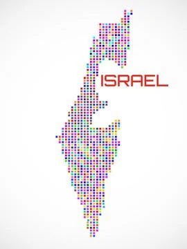 Pixel map of Israel on white background. Vector illustration Stock Illustration