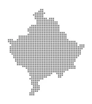 Pixel map of Kosovo. Vector dotted map of Kosovo isolated on white background 스톡 일러스트
