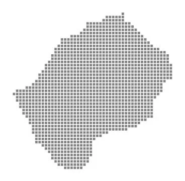Pixel map of Lesotho. Vector dotted map of Lesotho isolated on white backgrou Illustrazione stock
