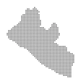 Pixel map of Liberia. Vector dotted map of Liberia isolated on white backgrou 스톡 일러스트