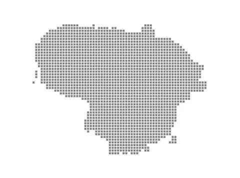 Pixel map of Lithuania. Vector dotted map of Lithuania isolated on white back 스톡 일러스트