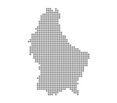 Pixel map of Luxembourg. Vector dotted map of Luxembourg isolated on white ba Stock Illustration
