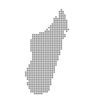 Pixel map of Madagascar. Vector dotted map of Madagascar isolated on white ba イラスト素材